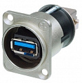 Neutrik NAUSB3 проходной разъем USB 3.0, D-посадка, никелированый корпус gold contacts