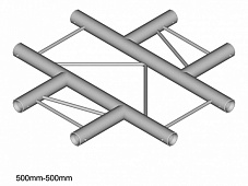Dura Truss DT 22 C41H-X X-joint узел стыковочный четырехлучевой (горизонтальный)- крестовина, 90°, длина сторон 50 см