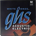 GHS WB-M  White Bronze Phosphor струны для акустической гитары 13-56