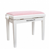Rockdale Rhapsody 131 SV White Pink  деревянная банкетка с регулировкой высоты, цвет корпуса белый, сиденье вельвет в рубчик розовый