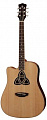 Luna TRI D lefty электроакустическая гитара дредноут с вырезом левосторонняя