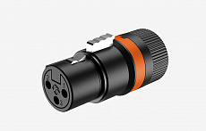 Roxtone LX3F-Black/Orange  разъем Cannon кабельный, "мама" 3-х контактный, угловой, цвет черный
