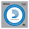 D'Addario PL024  струна для акустической и электрогитары, без обмотки, толщина ,024