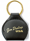 Dunlop Picker's Pouch 5200SI  чехол-брелок для медиаторов, золотое лого, кожа, черный