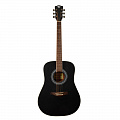 Rockdale Aurora D6 Satin BK акустическая гитара дредноут, цвет черный, сатиновое покрытие