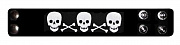 Perri's 443 (P25AB-01) кожаный браслет, цвет черный, графика с черепами