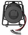Roxtone SCDG0804L10 мультикор на стальной катушке с 4-мя колесами (2 из них с тормозом).  многожильный аудио кабель TCG-серии (nx2x0,22мм2, 100% экранирование). Красный - вход, черный - выход, с разъемами Roxtone (RX3F-NT & RX3M-NT + RX3MD-NT 