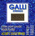 GalliStrings R500 Silverplated Wound Silverplated струны для акустической гитары, .010-.047