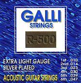 GalliStrings R500 Silverplated Wound Silverplated струны для акустической гитары, .010-.047