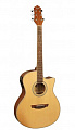 Flight AG-210 CEQ NA  электроакустическая гитара с вырезом, цвет натуральный, скос под правую руку