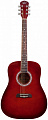 Oscar Schmidt OD50RDB  акустическая гитара Dreadnought, цвет красный санбёрст