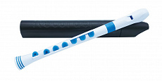 Nuvo Recorder+ White/Blue with hard case блок-флейта сопрано, немецкая система, цвет белый/синий