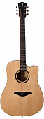 Rockdale Aurora D5 C NGL акустическая гитара дредноут с вырезом, цвет натуральный, глянцевое покрытие