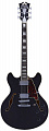 D'Angelico Premier DC BF  полуакустическая электрогитара, форма 335, цвет черный
