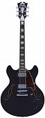 D'Angelico Premier DC BF  полуакустическая электрогитара, форма 335, цвет черный