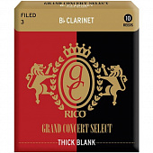Rico RGT10BCL300 трости для кларнета Bb, Grand Concert Select Thick Blank (3), 10 шт. в пачке