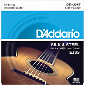 D'Addario EJ35 комплект струн для 12-струнной гитары, 11-47