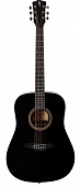Rockdale Aurora D3 BKST акустическая гитара дредноут, цвет черный, сатиновое покрытие