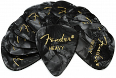 Fender 351 Shape Premium Picks Extra Heavy Black Moto 12 Count набор медиаторов, 12 шт, цвет черный