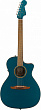 Fender Newporter Classic CST w/bag электроакустическая гитара с чехлом, цвет зеленый металлик