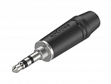 Roxtone RMJ3PPS-45-BN  разъем джек 3.5 мм, стерео, цинковый корпус, используется для кабеля до 4.5 мм, цвет серебряный