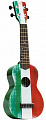 WIKI UK/IT гитара укулеле сопрано, рисунок "итальянский флаг", чехол в комплекте