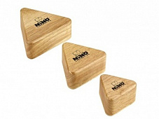 Meinl NINO508 набор из 3 деревянных шейкеров разного размера в форме треугольников, цвет натуральный