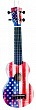 WIKI UK/US гитара укулеле сопрано, изображение флага США, чехол в комплекте