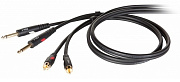 Die Hard DHG535LU18 аудио кабель, 2 х TS 6.3 мм  <-> 2 х RCA, длина 1.8 метров