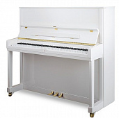 Petrof P 131M1(0001)  пианино, высота 131 см, цвет белый, полированное, золотая фурнитура