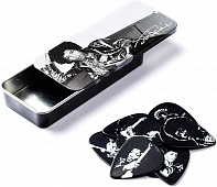 Dunlop Jimi Hendrix Silver Portrait JHPT05H Pick Tin  сувенирный набор медиаторов в пенале, жесткие, 12 шт.