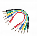 Adam Hall K3 BVV 0060 Set комплект коммутационных кабелей разных цветов 6 шт. Длина 0.6 метров