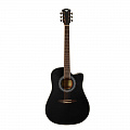 Rockdale Aurora D6 Satin C BK акустическая гитара дредноут с вырезом, цвет черный, сатиновое покрытие