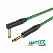 Roxtone MGJJ170-BL/3 кабель инструментальный (GC060), 6.3 мм mono Jack (J2BG) - 6.3 мм mono Jack (угловой J2RBG), 3 метра