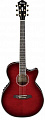 Ibanez AEG24II-THS электро-акустическая гитара, цвет ярко-красный берст