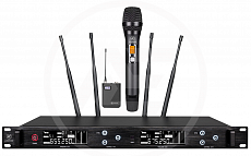 Anzhee RS400 dual HB  2 канальная радиосистема с ручным и поясным передатчиками
