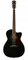 Fender PM-3CE Triple-O MAH, BLK Top  электроакустическая гитара, цвет черный, кейс в комплекте