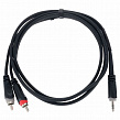 Cordial EY 1.5 WCC кабель Y-адаптер джек стерео 3.5 мм — 2 x RCA, 1.5 метра, черный