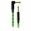 Cordial Blacklight Edition 3 PR-G гитарный кабель джек TS 6.3мм/ угловой джек TS 6.3мм, 3 метра, зеленый