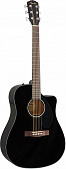 Fender CD-60SCE BLK электроакустическая гитара, цвет черный