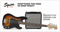 Fender Squier PK PJ Bass R15v3 BSB комплект: бас-гитара PJ Bass (санберст) и комбо 15Вт