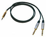 Bespeco RCX200 кабель готовый инструментальный, 3.5 мм Jack-S - 2 x 6.3 мм Jack-M, 2 метра