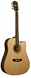 Washburn WD10SCE электроакустическая гитара Dreadnought, матовая с вырезом