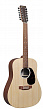 Martin D-X2E 12  12-струнная электроакустическая гитара дредноут с чехлом, цвет натуральный