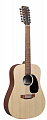 Martin D-X2E 12  12-струнная электроакустическая гитара дредноут с чехлом, цвет натуральный