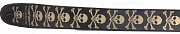 Perri's P25VK-1359 ремень гитарный, цвет чёрный, с рисунком "череп и кости"
