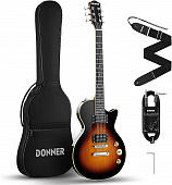 Donner LP-124 Sunburst электрогитара, цвет санберст, чехол в комплекте