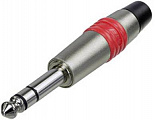 Neutrik NYS228C-2 кабельный разъем Jack 6.3 мм TRS (стерео) штекер, красное маркировочное кольцо