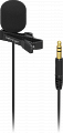 Behringer BC LAV Go конденсаторный петличный микрофон, разъем  3.5 mm TRS, переходник на 3.5 mm TRRS, с ветрозащитой и клипсой, кабель 1,2 м, черный