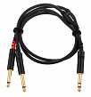 Cordial CFY 0,9 VPP кабель Y-адаптер джек стерео 6.3 мм/2x моно-джек 6.3 мм "папа", цвет черный